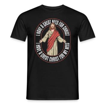 Théologie J’ai un grand besoin de théologien du Christ - T-shirt homme - noir - Devant - AI Model Male 178 light (178cm)