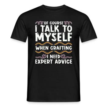 Scrapbooking Of Course I Talk To Myself Artwork - Men's T-Shirt - black - Front - AI Model Male 178 light (178cm)