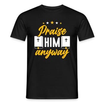 La théologie le loue quand même Théologien religieux - T-shirt homme - noir - Devant - AI Model Male 178 light (178cm)