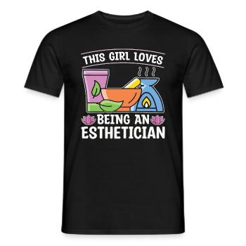 Esthéticienne Cette fille aime être cosmétologue - T-shirt homme - noir - Devant - AI Model Male 178 light (178cm)