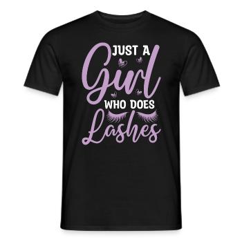 Aesthetician Just A Girl Who Does Lashes Skin Care - Men's T-Shirt - black - Front - AI Model Male 178 light (178cm)