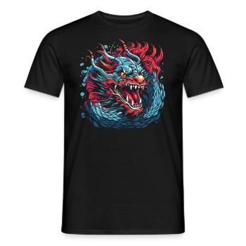 Drache mystisch Lindwurm Monster Ungeheuer Biest - Männer T-Shirt - Schwarz - Vorne - AI Model Male 178 light (178cm)