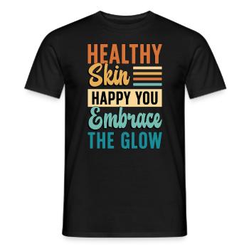 Esthéticienne Peau saine heureuse sur cosmétologue - T-shirt homme - noir - Devant - AI Model Male 178 light (178cm)