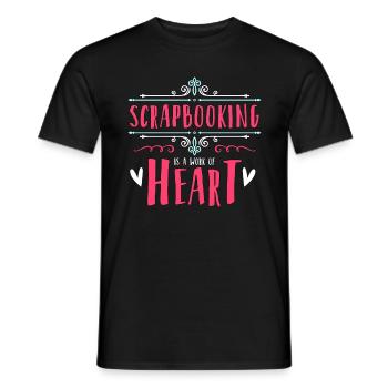 Scrapbooking Is A Work Of Heart Artwork Papercraft - Men's T-Shirt - black - Front - AI Model Male 178 light (178cm)
