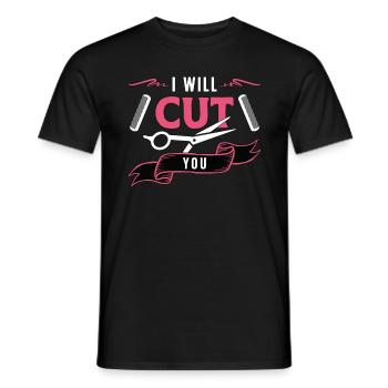 Cosmetology I Will Cut You Beautician Hairstyling - Men's T-Shirt - black - Front - AI Model Male 178 light (178cm)
