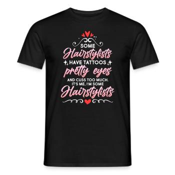 Certains coiffeurs ont des tatouages Salon de coupe de cheveux - T-shirt homme - noir - Devant - AI Model Male 178 light (178cm)