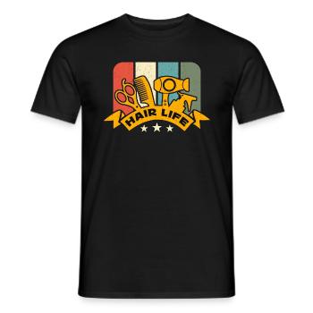 Coiffeur Hair Life Rétro Coiffeur Barbershop - T-shirt homme - noir - Devant - AI Model Male 178 light (178cm)