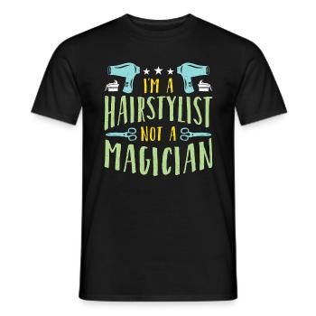 Ik ben een haarstylist geen goochelaar salon kapper - Heren T-shirt - zwart - Voor - AI Model Male 178 light (178cm)