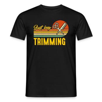 Hairstylist Just Keep Trimming Retro Haircutter - Men's T-Shirt - black - Front - AI Model Male 178 light (178cm)