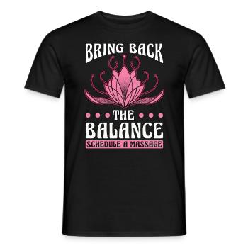 Massothérapeute Ramener L’Équilibre Massage - T-shirt homme - noir - Devant - AI Model Male 178 light (178cm)