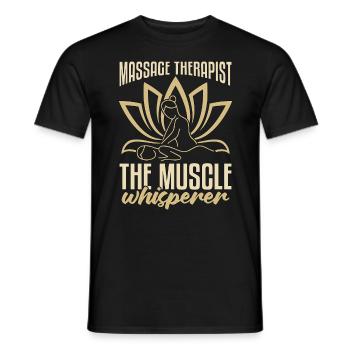 Massothérapeute The Muscle Whisperer Réflexologie - T-shirt homme - noir - Devant - AI Model Male 178 light (178cm)