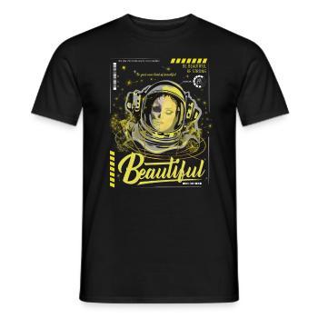 Astronaut Woman Beauty Independent Motivation - Men's T-Shirt - black - Front - AI Model Male 178 light (178cm)