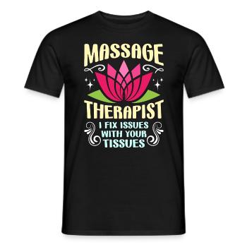 Massothérapeute Je résous les problèmes de physiothérapie - T-shirt homme - noir - Devant - AI Model Male 178 light (178cm)