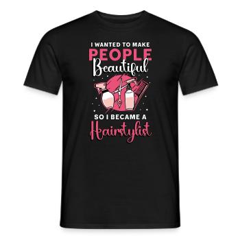 Coiffeur Je voulais faire des gens coiffeur - T-shirt homme - noir - Devant - AI Model Male 178 light (178cm)