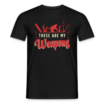 Coiffeur Ce sont mes armes Salon de coiffure - T-shirt homme - noir - Devant - AI Model Male 178 light (178cm)