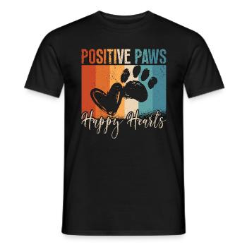 Service Dog Trainer Positive Paws Happy Dog Owner - Männer T-Shirt - Schwarz - Vorne - AI Model Male 178 light (178cm)