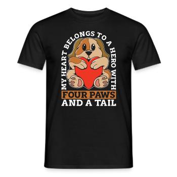 Service Dog Trainer My Heart Belongs To Dog Owner - Männer T-Shirt - Schwarz - Vorne - AI Model Male 178 light (178cm)