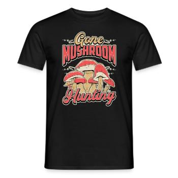 Mushroom Hunting Gone Mushroom Hunting Mushrooming - Men's T-Shirt - black - Front - AI Model Male 178 light (178cm)