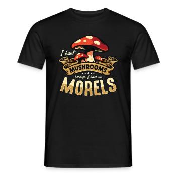 Mushroom Hunting I Hunt Mushrooms Because Mycology - Men's T-Shirt - black - Front - AI Model Male 178 light (178cm)
