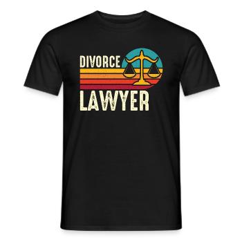 Divorce Lawyer Retro Marriage Separation Attorney - Men's T-Shirt - black - Front - AI Model Male 178 light (178cm)