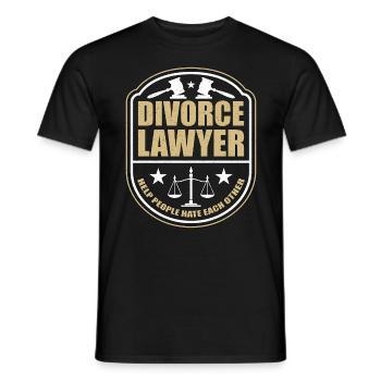 Divorce Lawyer Help People Hate Trial Attorney - Men's T-Shirt - black - Front - AI Model Male 178 light (178cm)
