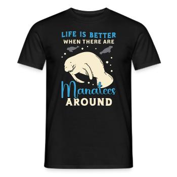 La vie en dugong est meilleure quand il y a des animaux marins - T-shirt homme - noir - Devant - AI Model Male 178 light (178cm)