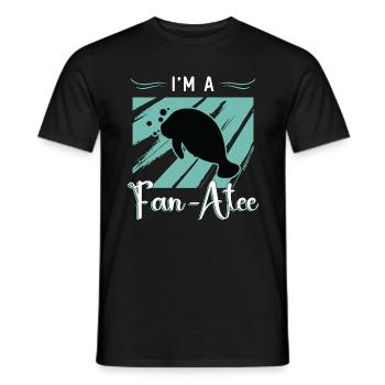 Dugong Je suis un fan de créatures marines amoureux des lamantins - T-shirt homme - noir - Devant - AI Model Male 178 light (178cm)