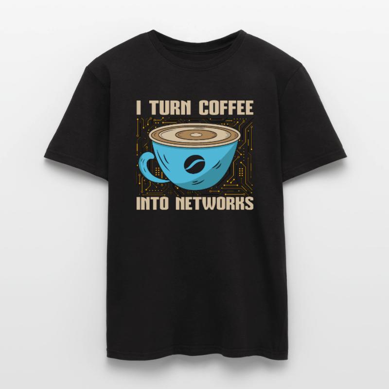 Network Engineer I Turn Coffee Into Programmer Men’s T-shirt