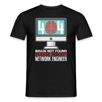 Network Engineer 404 Brain Not Found Programmer - Männer T-Shirt - Schwarz - Vorne - AI Model Male 178 light (178cm)