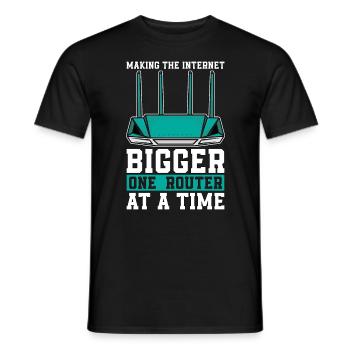 Ingénieur réseau qui fait de l’Internet un geek de l’informatique - T-shirt homme - noir - Devant - AI Model Male 178 light (178cm)
