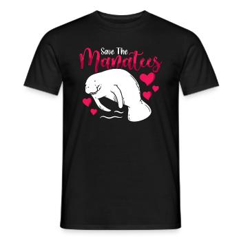 Dugong Sauver Les Lamantins Animaux Marins Vache De Mer - T-shirt homme - noir - Devant - AI Model Male 178 light (178cm)