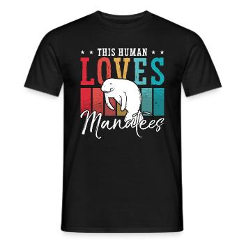 Dugong Cet Humain Aime Les Lamantins Animal Marin - T-shirt homme - noir - Devant - AI Model Male 178 light (178cm)