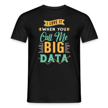 Exploration de données J’adore quand vous m’appelez programmeur - T-shirt homme - noir - Devant - AI Model Male 178 light (178cm)
