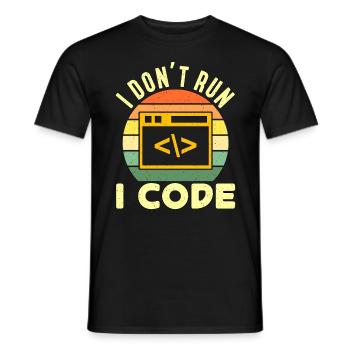 Ingénieur réseau I Don’t Run I Codeur - T-shirt homme - noir - Devant - AI Model Male 178 light (178cm)