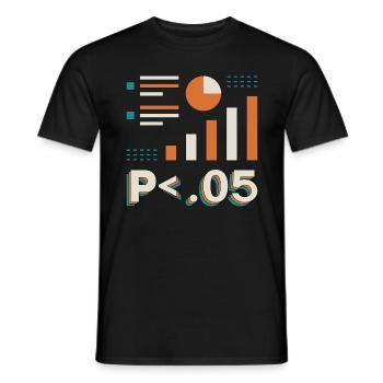 Data Analyst P < .05 Computer Science Programming - Männer T-Shirt - Schwarz - Vorne - AI Model Male 178 light (178cm)
