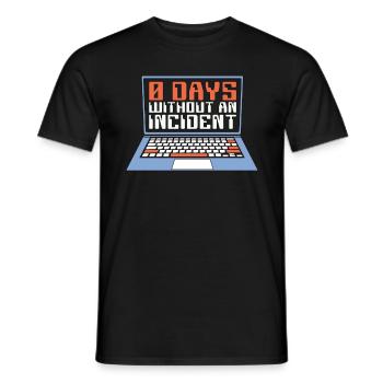 Cybersecurity 0 Days Without An Incident Phishing - Männer T-Shirt - Schwarz - Vorne - AI Model Male 178 light (178cm)
