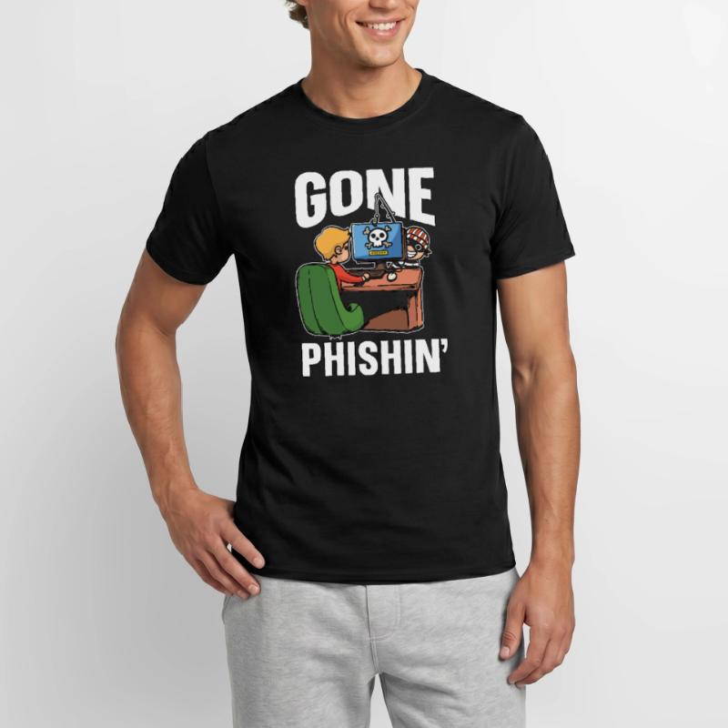Cybersecurity Gone Phishin' Programming Analyst Men’s T-shirt