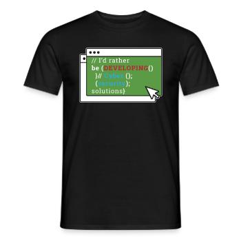 Cybersecurity I'd Rather Be Developing Programmer - Männer T-Shirt - Schwarz - Vorne - AI Model Male 178 light (178cm)