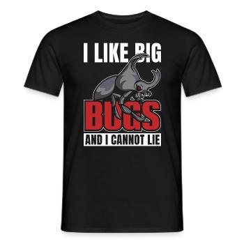 Entomologiste J’aime les gros insectes Insectes entomologie - T-shirt homme - noir - Devant - AI Model Male 178 light (178cm)