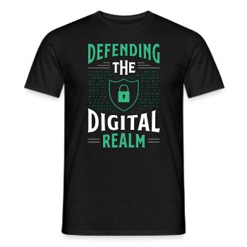 Cybersecurity Defending The Digital Realm Analyst - Männer T-Shirt - Schwarz - Vorne - AI Model Male 178 light (178cm)