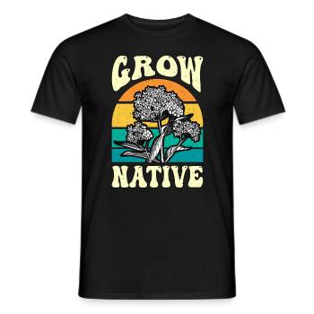 Asclépiade Grow Native Retro Monarchs Entomologistes - T-shirt homme - noir - Devant - AI Model Male 178 light (178cm)