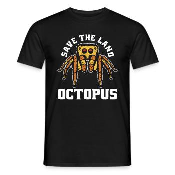 Tarantulas Save The Land Octopus Tarantula Owner - Men's T-Shirt - black - Front - AI Model Male 178 light (178cm)