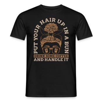 Espresso Mettez vos cheveux dans un buveur de café de petit pain - T-shirt homme - noir - Devant - AI Model Male 178 light (178cm)