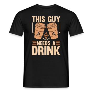Espresso Ce gars a besoin d’une boisson Coffee Lover Latte - T-shirt homme - noir - Devant - AI Model Male 178 light (178cm)