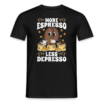 Espresso Plus d’espresso Moins de Depresso Coffeeshop - T-shirt homme - noir - Devant - AI Model Male 178 light (178cm)