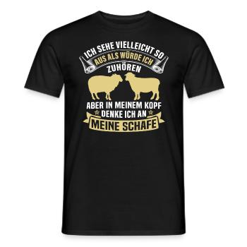 denke ich an meine schafe - Männer T-Shirt - Schwarz - Vorne - AI Model Male 178 light (178cm)