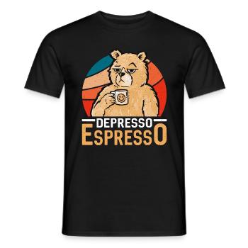 Espresso Depresso Espresso Buveur de café Latte - T-shirt homme - noir - Devant - AI Model Male 178 light (178cm)