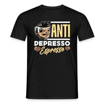 Espresso Anti Depresso Espresso Coffeeshop Latte - T-shirt homme - noir - Devant - AI Model Male 178 light (178cm)
