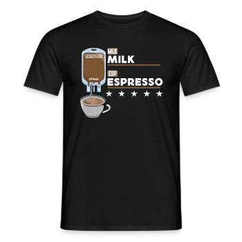 Espresso Milk Espresso Shot Injection Grain de café - T-shirt homme - noir - Devant - AI Model Male 178 light (178cm)