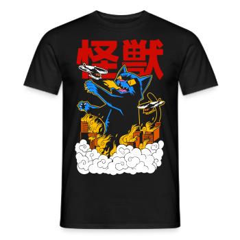 MIAOU MONSTER - T-shirt homme - noir - Devant - AI Model Male 178 light (178cm)